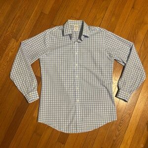 Brooks Brothers 1818 Blue and White Gingham Button Down Shirt Men’s 15.5